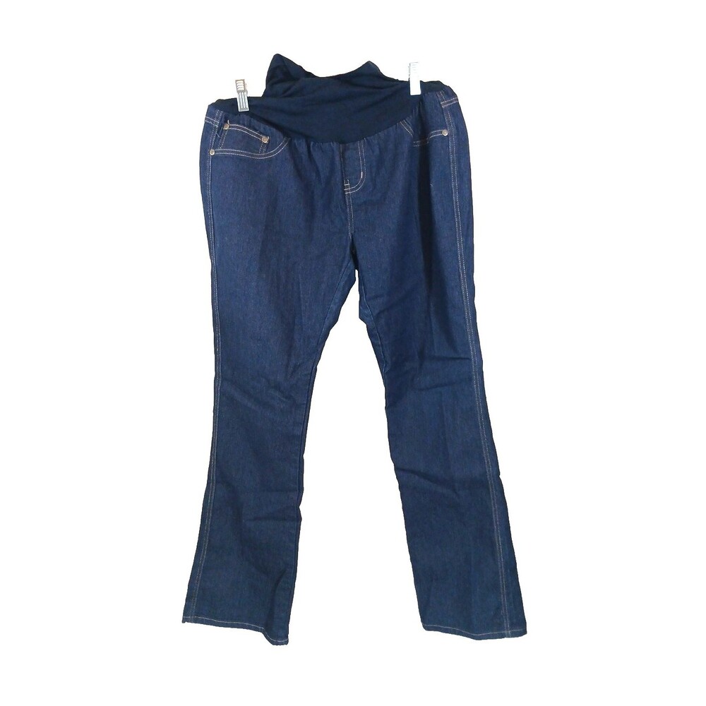 Y0059. Maternity Jeans Bootcut Dark Blue Prenatal Future Mom Denim Maternity XL - Picture 4 of 9